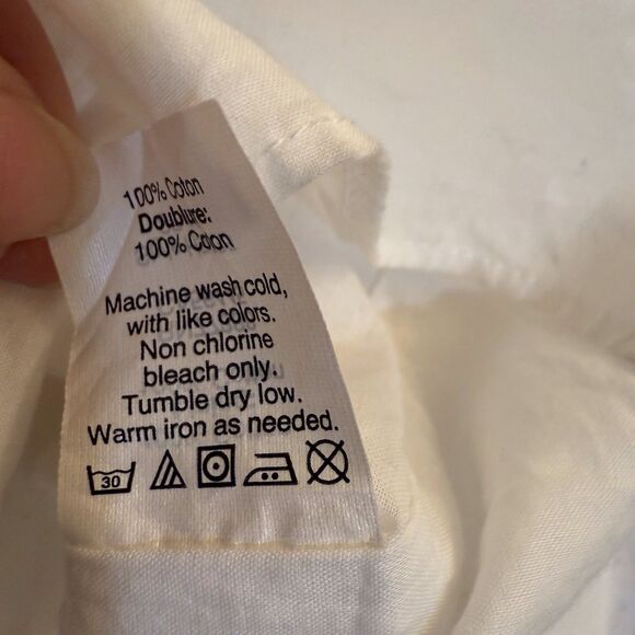 J.‎ Crew White Sleeveless Ruffle Shoulder Dress Lined Size: 4 Light Airy Breezy - Picture 9 of 12